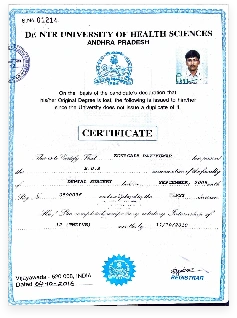 Ravi's Dental Care certification — 2
