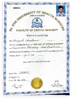 Ravi's Dental Care certification — 3