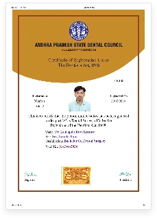 Ravi's Dental Care certification — 4