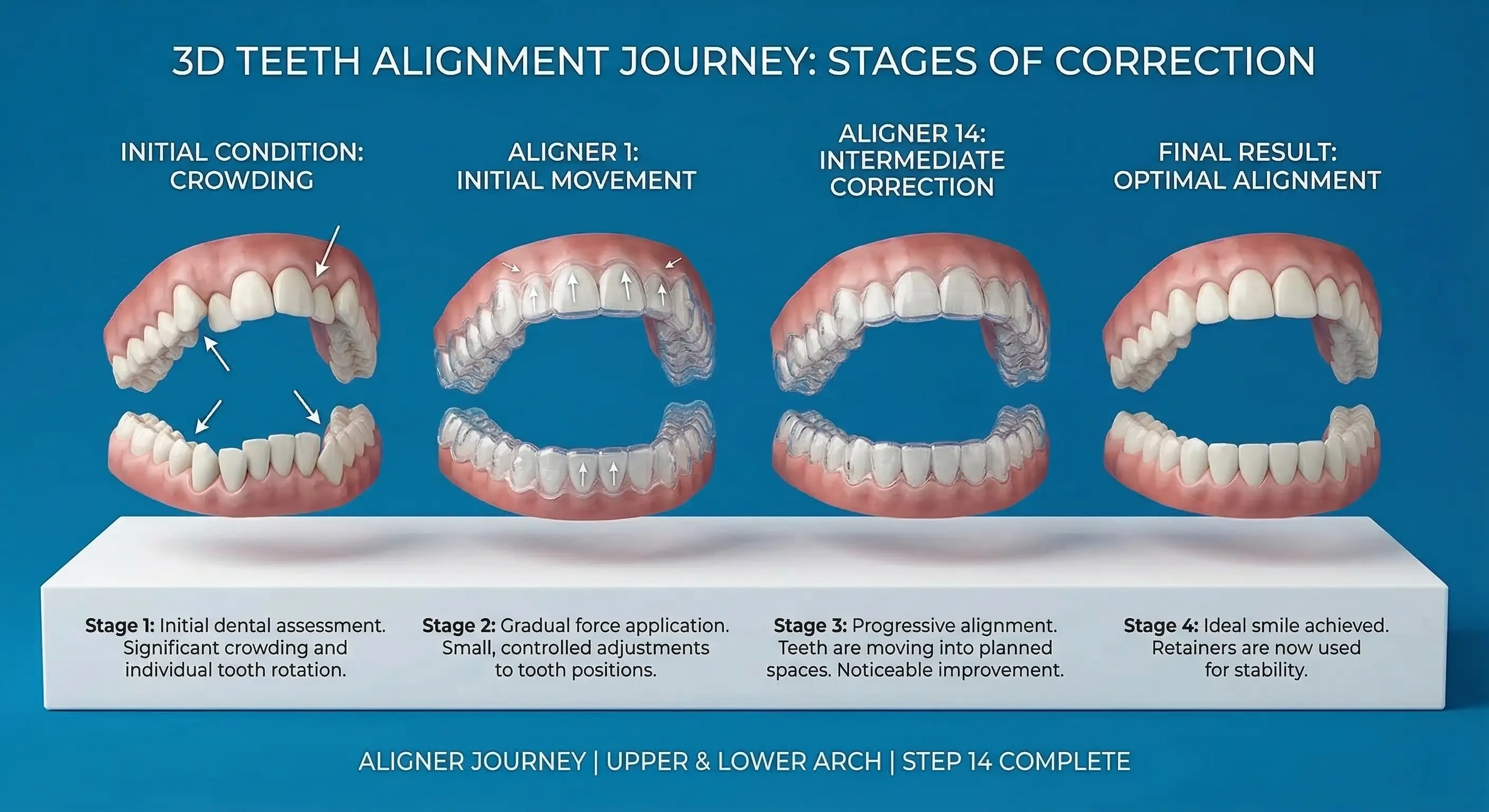 Teeth alignment process with clear aligners at Ravi's Dental Care Vizag