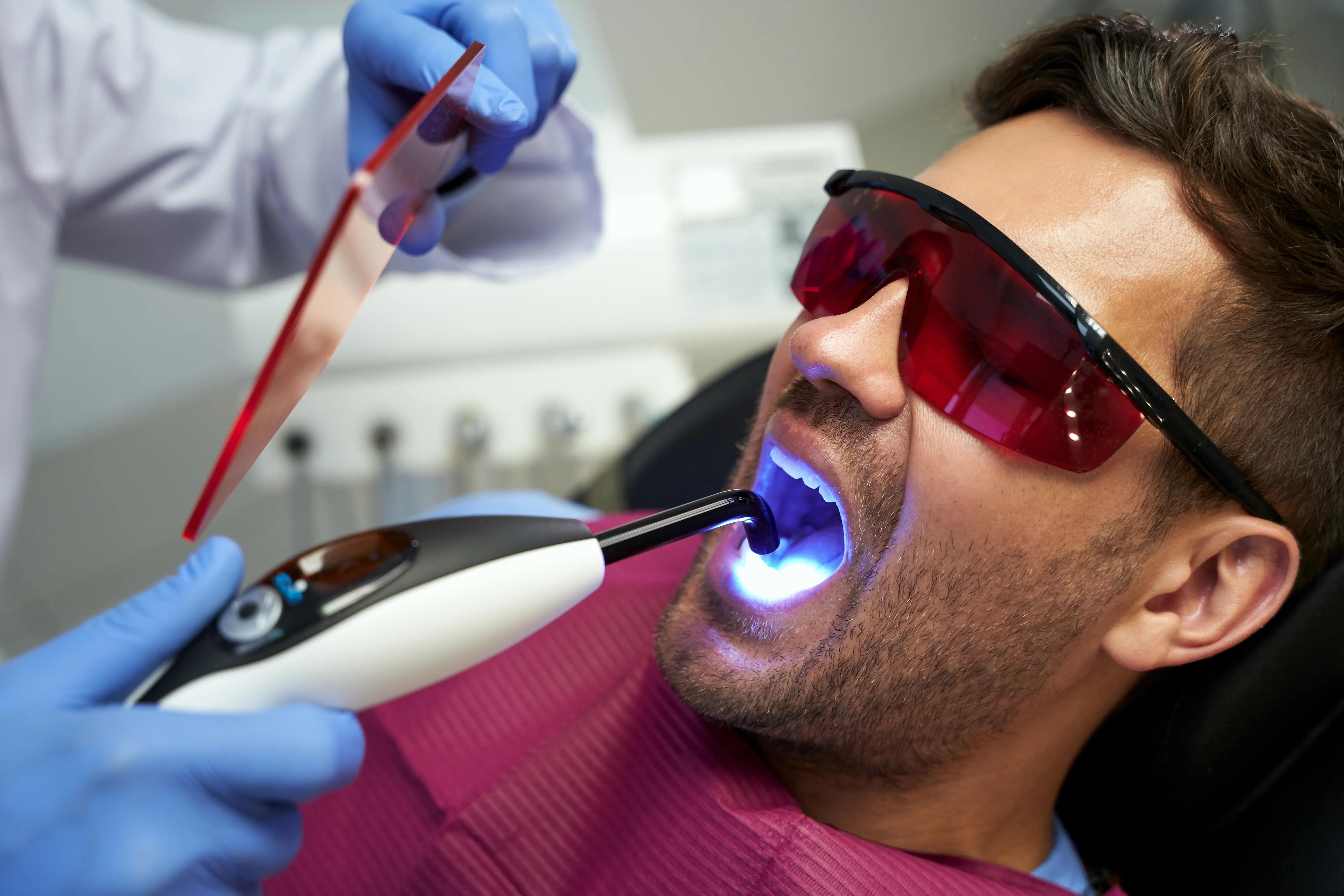 Laser teeth whitening in Vizag — in-office chairside bleaching at Ravi's Dental Care