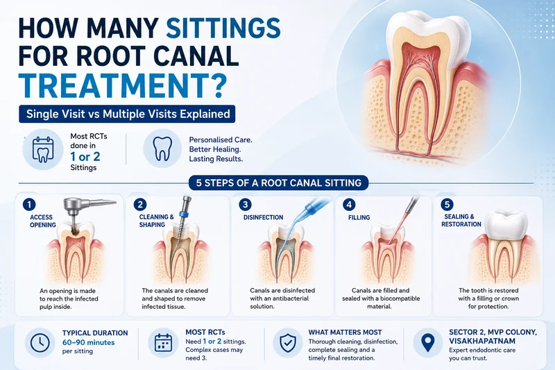 How many sittings for root canal treatment